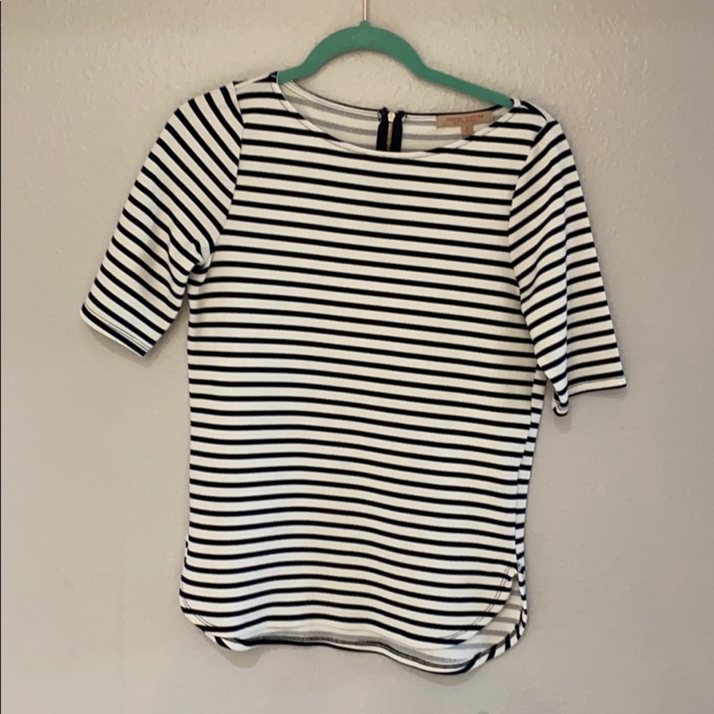 Blue and White Striped Top